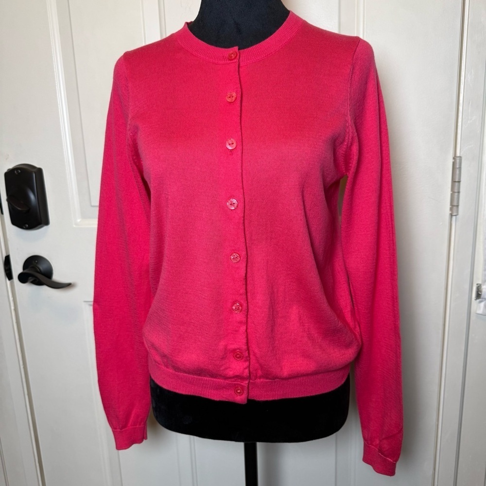 Joules Knitwear Skye Cardigan Sweater Raspberry Pink US 4 EU 36 UK 8